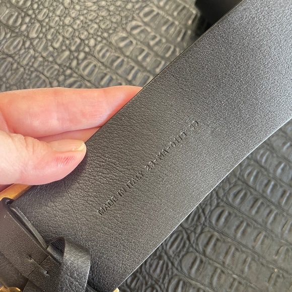 DIOR QUAKE BELT Size 90 Cristian Dior Black Smooth Calfskin Leather 55M - Picture 5 of 7